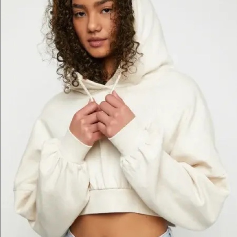 NWT Oak + Fort Cropped Hoodie Oatmeal XS